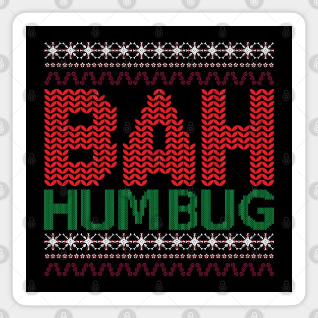 Bah hum bug Christmas sweater Sticker by MZeeDesigns